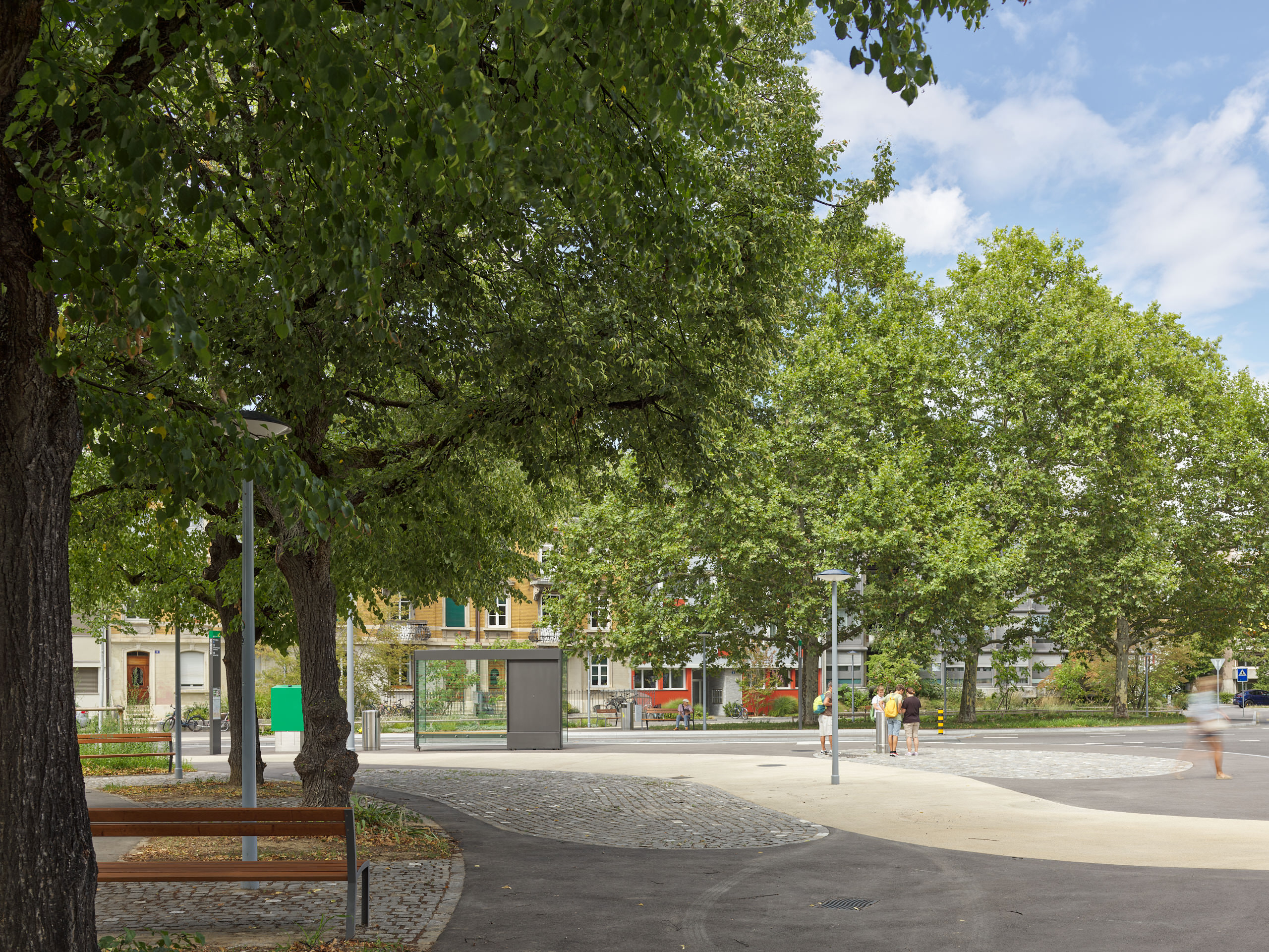 Tiefbauamt Basel · Platzgestaltung Wielandplatz · Aufnahmen 08.2023